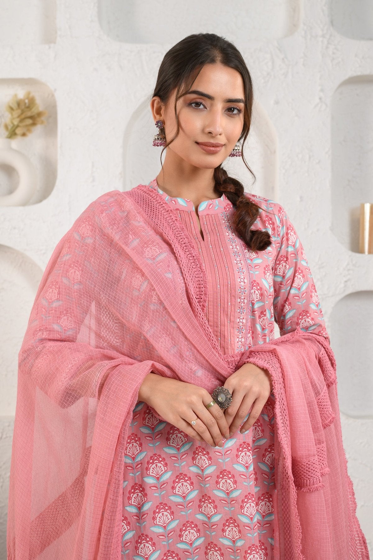 Dusty Pink Kota Dupatta – prakritijaipur