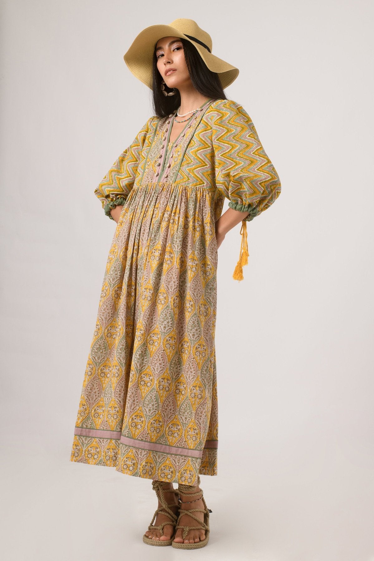 Yellow on sale paisley dress