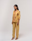 Yellow Chanderi Boota Co-ord Set