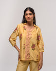 Yellow Chanderi Boota Co-ord Set