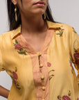 Yellow Chanderi Boota Co-ord Set