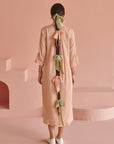 Peach Bandhej Shirt Dress