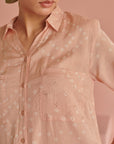 Peach Bandhej Shirt Dress