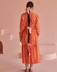 Orange Bandhej Skirt Set