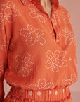 Orange Bandhej Skirt Set