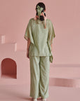 Green Bandhej Kaftan Set