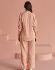 Peach Bandhej Shirt Set