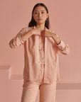 Peach Bandhej Shirt Set