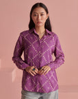 Purple Bandhej Shirt