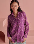 Purple Bandhej Shirt