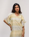 White Chanderi Kaftan Kurta Set