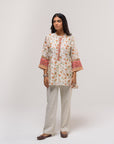 White Chanderi Jaal Co-ord Set