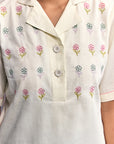 White Daisy Embroidery Shirt