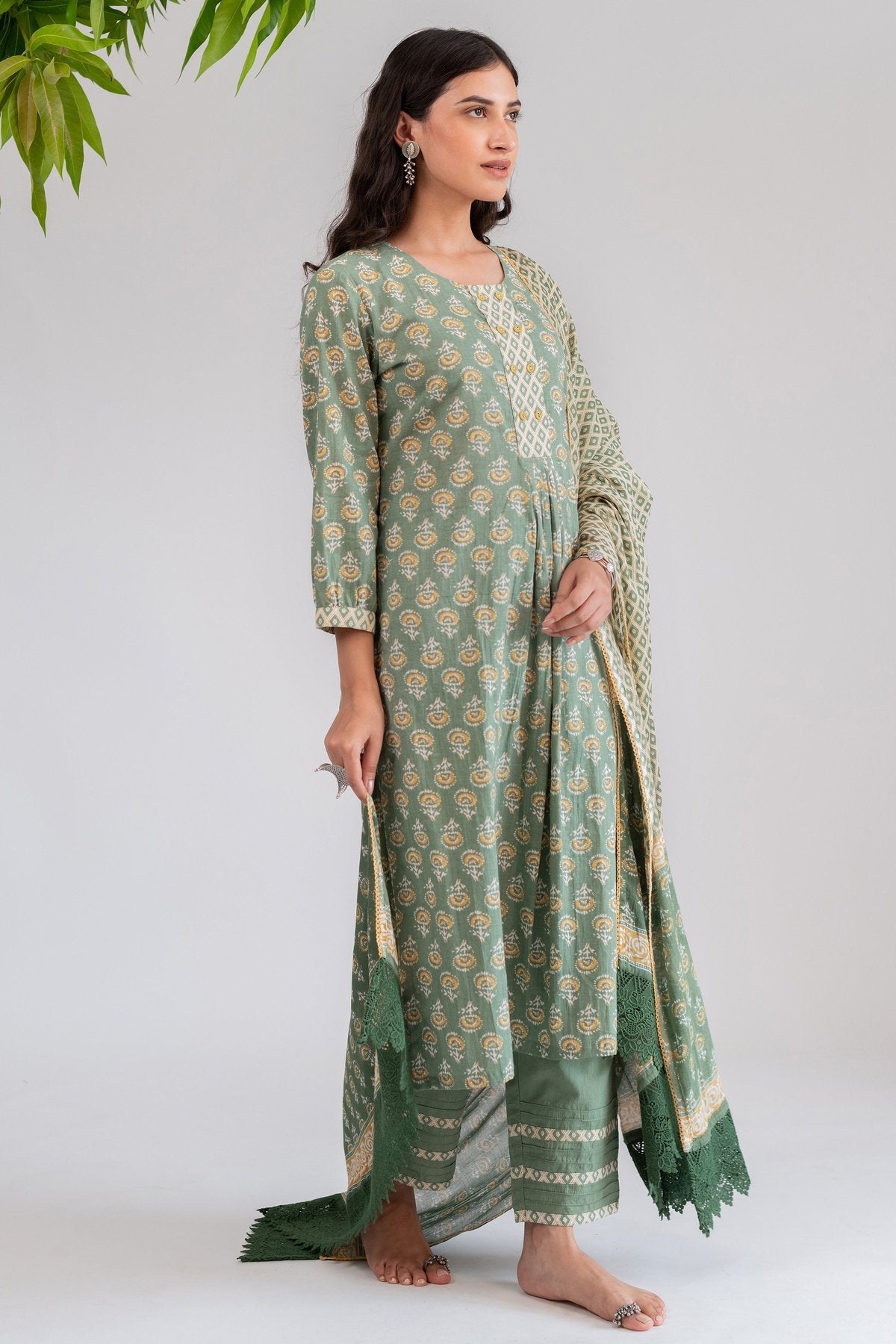 Green Pleated Kurta – prakritijaipur